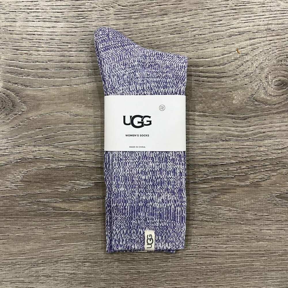 UGG Rib Knit Slouchy Crew Sock (Violet Bloom) - Picture 2 of 4